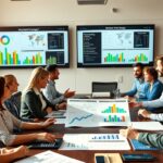 Business advisors discussing growth strategy in a corporate meeting